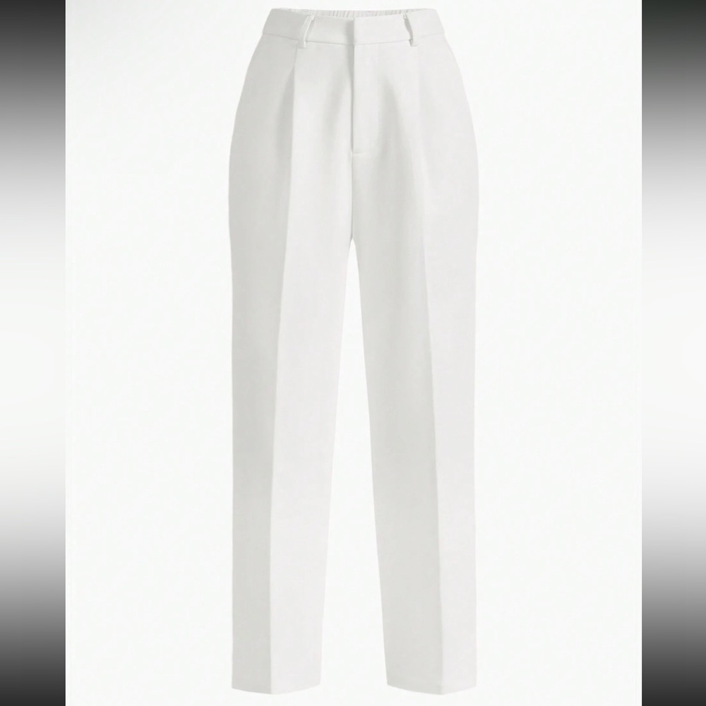 MOTF White High Waist Tapered Trousers Cropped | Size M | NWT
